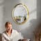 Head West Oval Brushed Gold Metal Framed Bathroom Mirror - 30" x 23"
